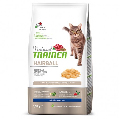 NATURAL TRAINER GATTO ADULT HAIRBALL POLLO 1,5 KG